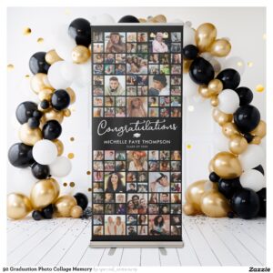 92 Graduation Photo Collage Memory Retractable Banner