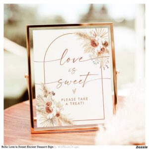 Boho Love is Sweet Shower Dessert Sign