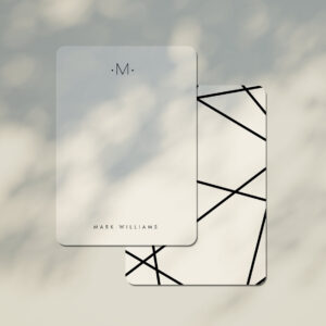 Modern Stylish Geometric Lines Monogram Stationery Note Card