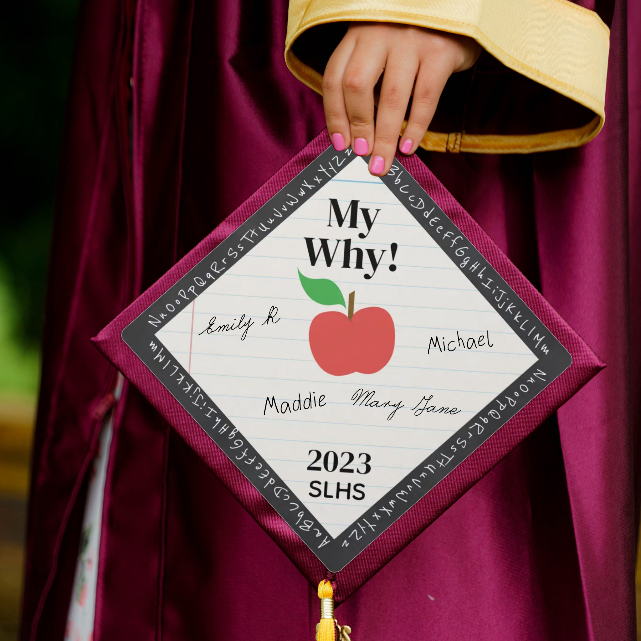 My Why College Teacher Graduation Cap Topper
