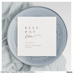 Simply Elegant Typography Modern Wedding Napkins