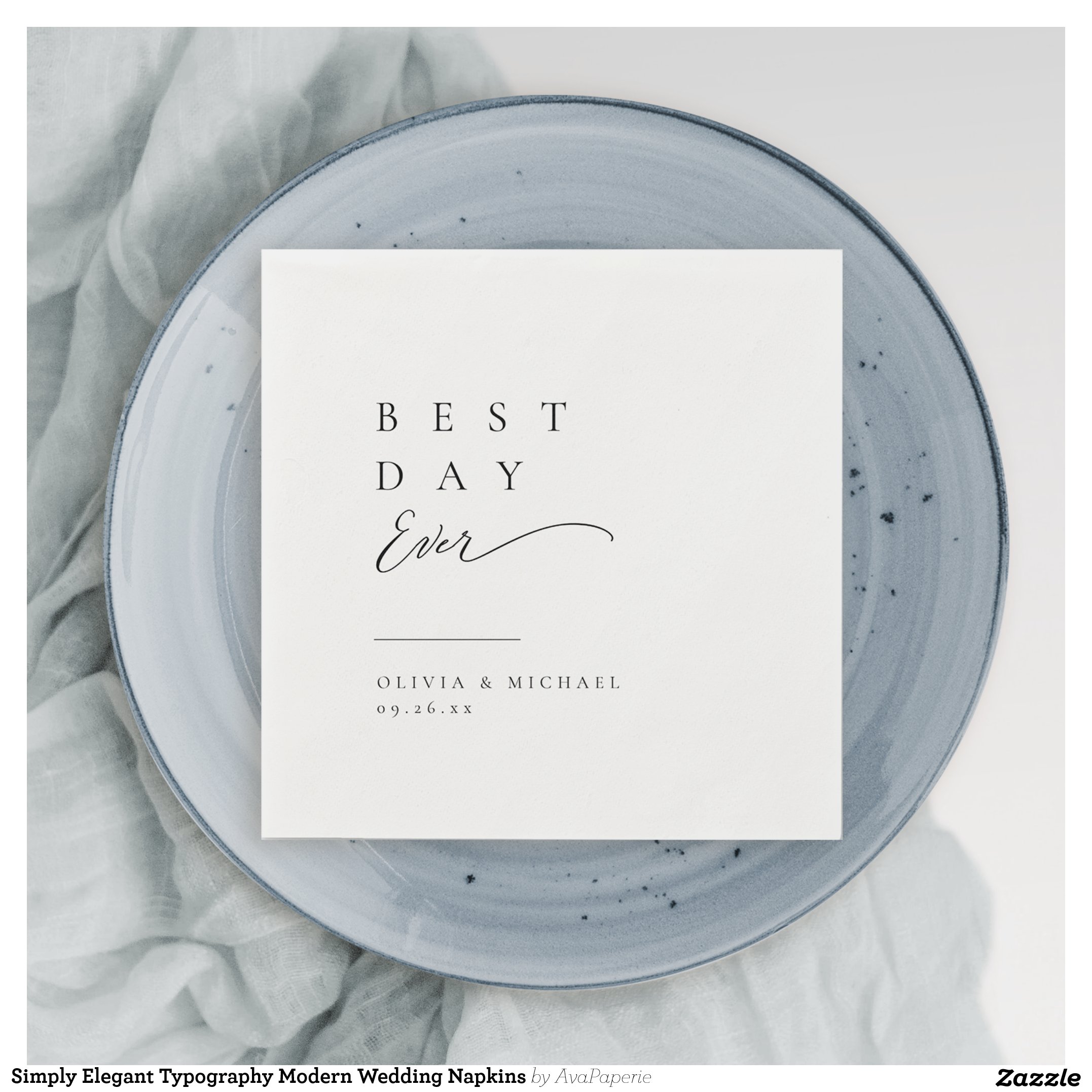 Simply Elegant Typography Modern Wedding Napkins