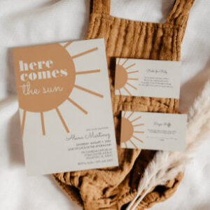 Here Comes the Sun Boho Baby Shower Invitation