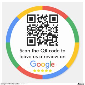 Google Review QR Code Classic Round Sticker