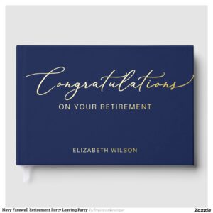 Navy Farewell Retirement Party Leaving Party Foil Guest Book
