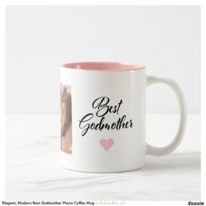 Elegant, Modern Best Godmother Photo Coffee Mug
