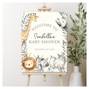 Little Wild One Safari Baby Shower Welcome Sign