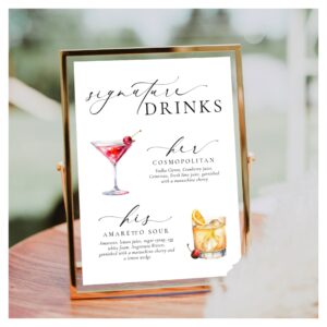 Ellesmere Modern Minimal Signature Drinks Sign