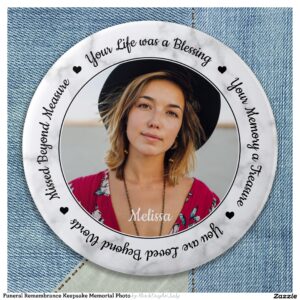 Funeral Remembrance Keepsake Memorial Photo Button