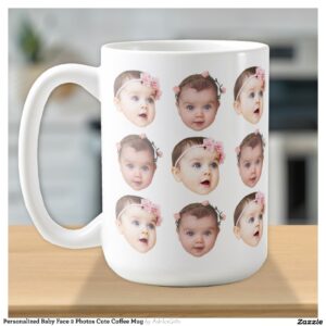 Personalized Baby Face 2 Photos Cute Coffee Mug