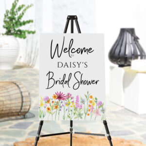 Wildflower Meadow Bridal Shower Welcome Easel Foam Board
