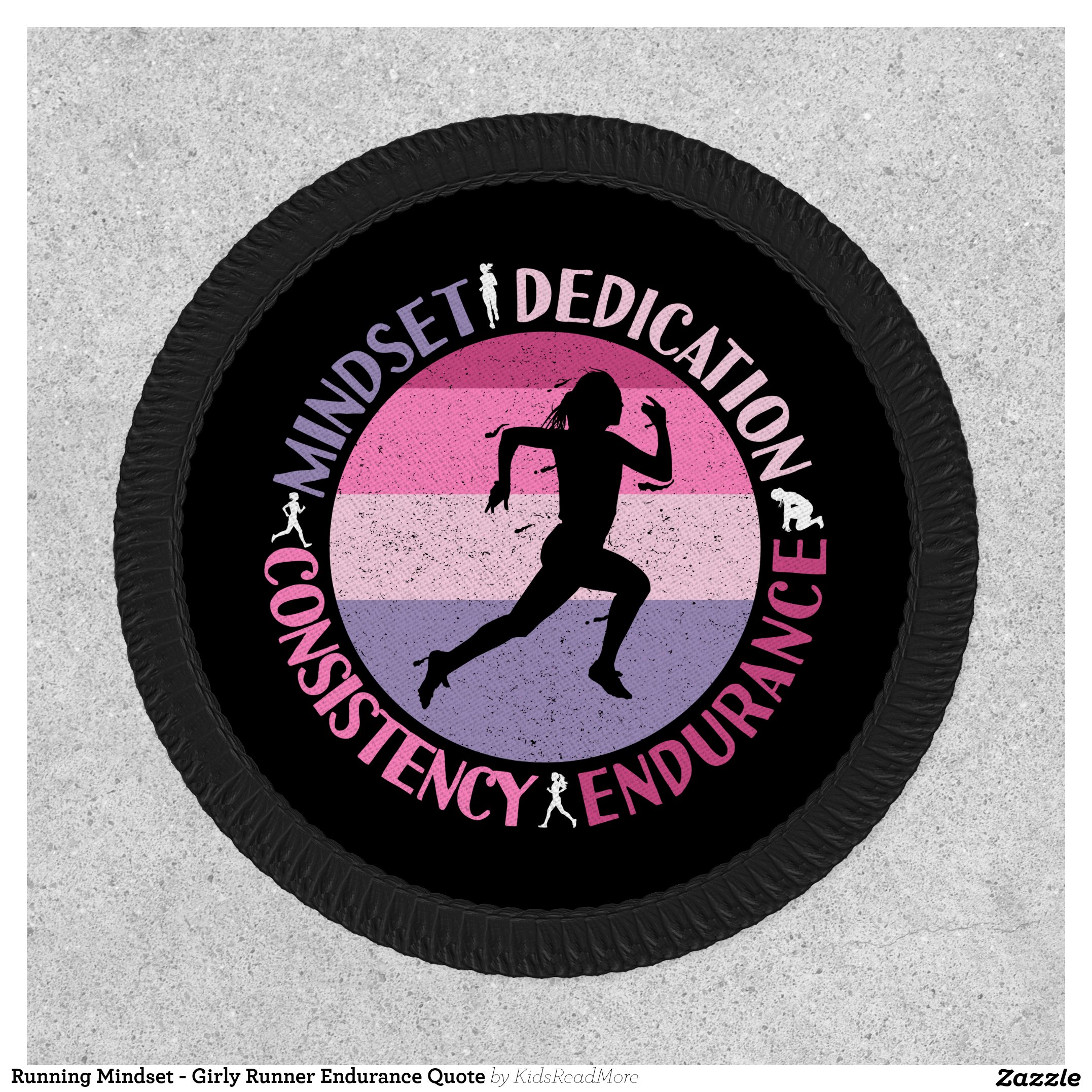 Running Mindset - Girly Runner Endurance Quote Patch