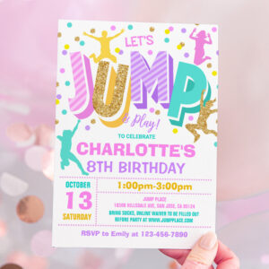 Jump Birthday Invitation Jump Trampoline Party