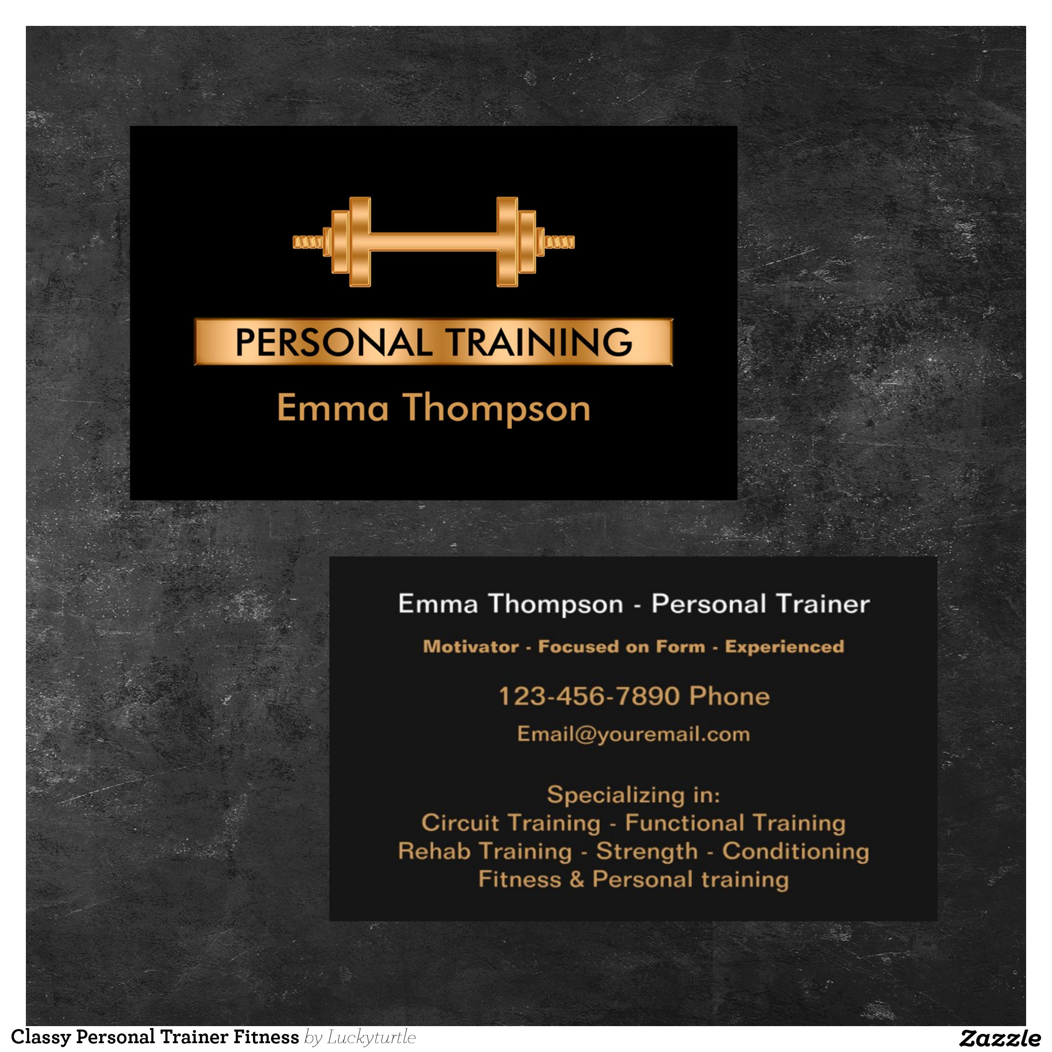 Classy Personal Trainer Fitness Business Card