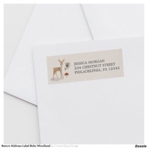 Return Address Label Boho Woodland