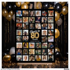 44 Photo Collage 80th Birthday Foam Board