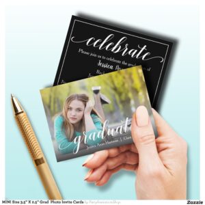 MINI Size 3.5" X 2.5" Grad Photo Invite Cards