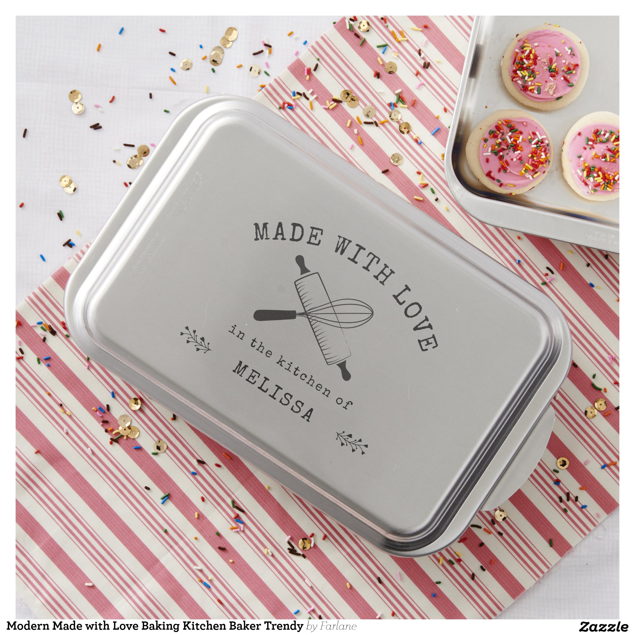 Modern Made with Love Baking Kitchen Baker Trendy Cake Pan