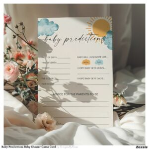 Baby Predictions Baby Shower Game Card