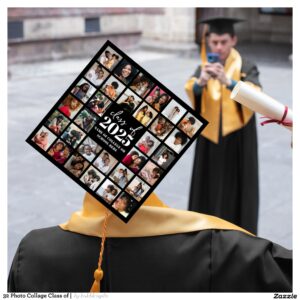 32 Photo Collage Class of Graduation Cap Topper