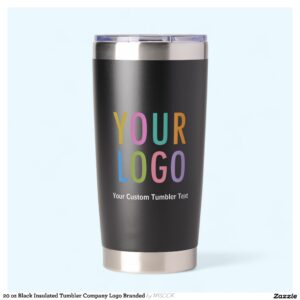 20 oz Black Insulated Tumbler Company Logo Branded