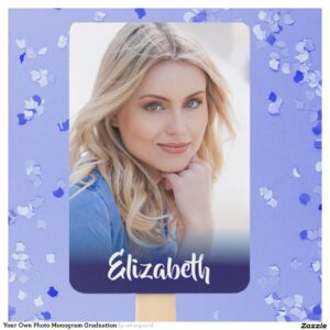 Your Own Photo Monogram Graduation Hand Fan