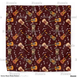 Guitar Music Notes Pattern Bandana