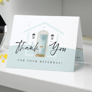 Thank You For Your Referral Aqua Watercolor Door