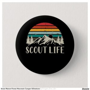 Scout Nature Forest Mountain Camper Adventure Button