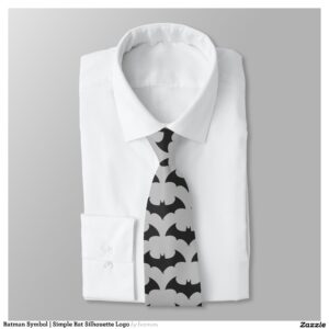 Batman Symbol Simple Bat Silhouette Logo Neck Tie