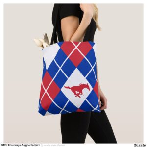 SMU Mustangs Argyle Pattern Tote Bag