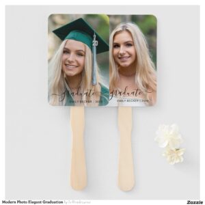 Modern Photo Elegant Graduation Hand Fan