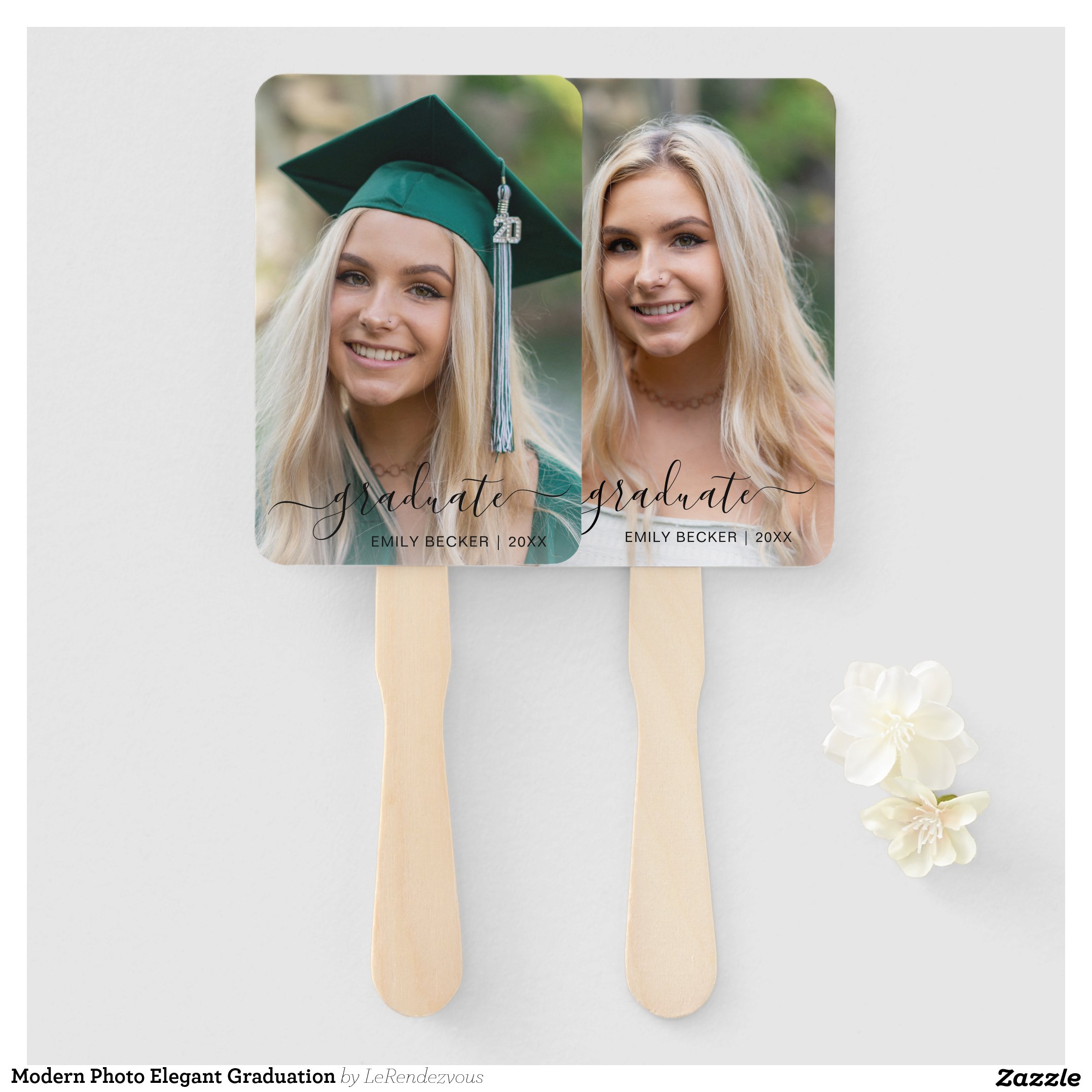 Modern Photo Elegant Graduation Hand Fan