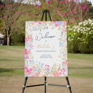 Garden pastel wildflowers welcome graduation foam board