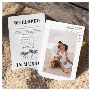 Tropical Beach Elopement Announcement