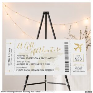 Travel Gift Large Oversize Boarding Pass Ticket Foam Board