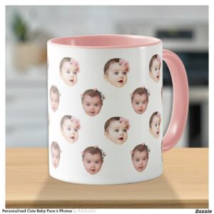 Personalized Cute Baby Face 2 Photos Mug