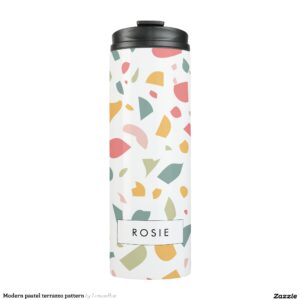 Modern pastel terrazzo pattern thermal tumbler