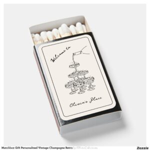 Matchbox Gift Personalized Vintage Champagne Retro Matchboxes