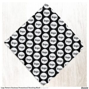 Logo Pattern Business Promotional Branding Black Bandana