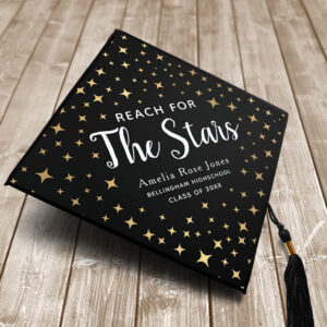 Reach For The Stars Galaxy Graduation Cap Topper