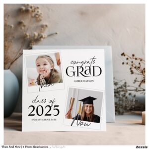 Then And Now 2 Photo Graduation Announcement