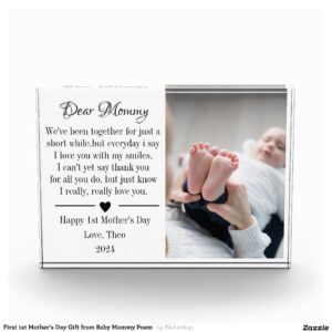 First 1st Mother's Day Gift from Baby Mommy Poem Photo Block
