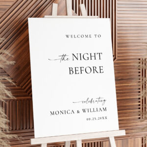 Elegant Minimalist Welcome Rehearsal Dinner Foam Board
