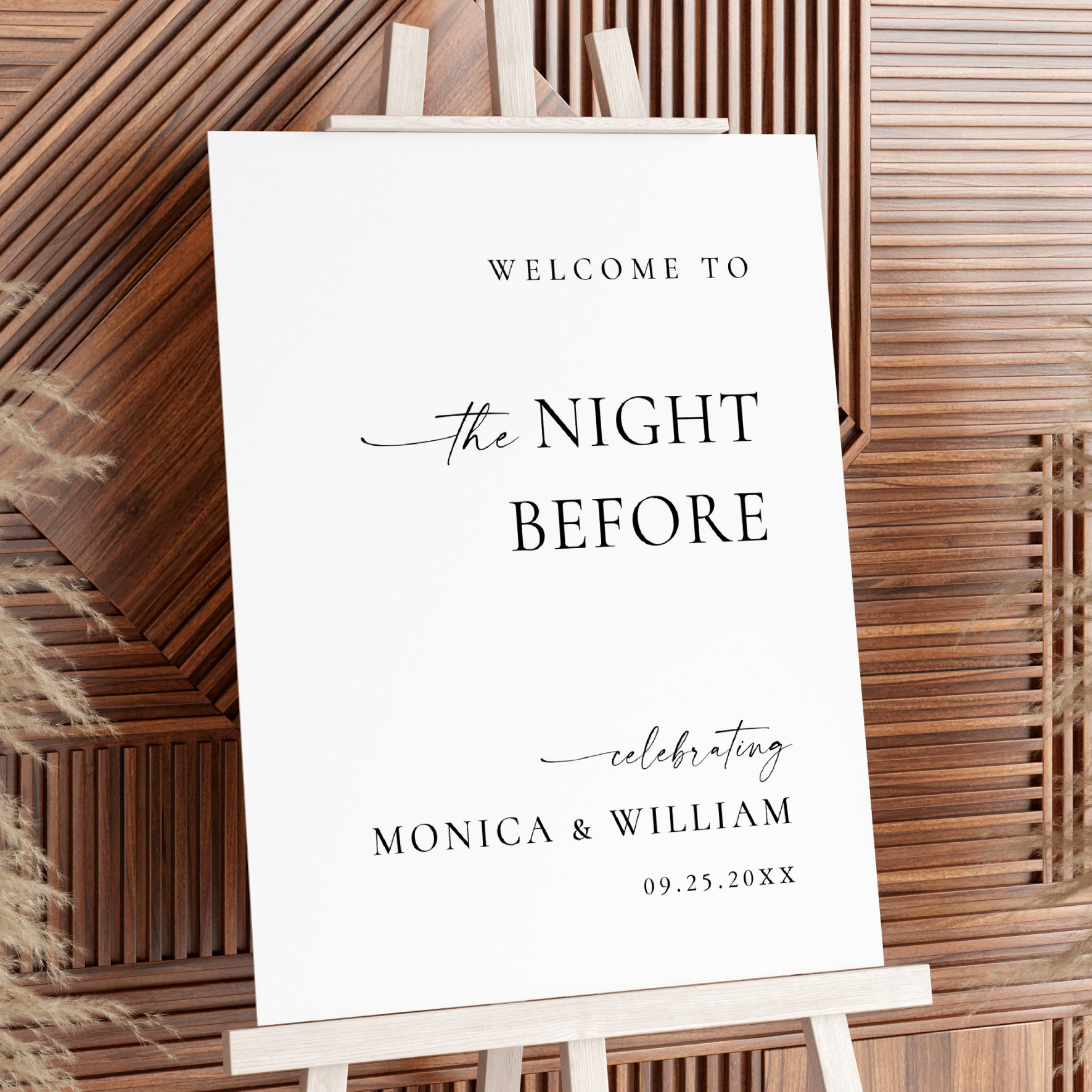 Elegant Minimalist Welcome Rehearsal Dinner Foam Board