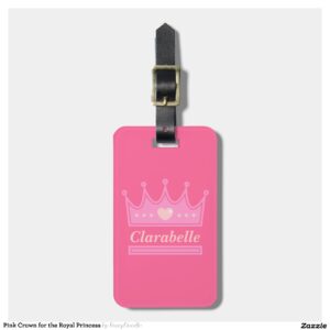 Pink Crown for the Royal Princess Luggage Tag