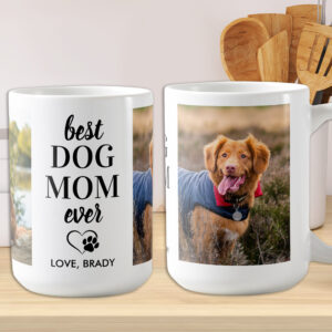 BEST Dog Mom Ever Personalized Pet 2 Photo Coffee Coffee Mug