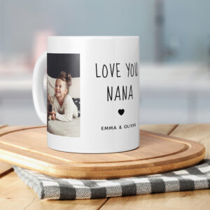 Love You Nana Two Photo Handwritten Text Coffee Mug