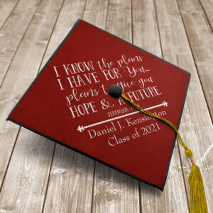 Christian Bible Verse Red Graduation Graduation Cap Topper