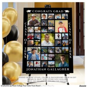 Graduation 33 Photo Collage Your Color Foam Board